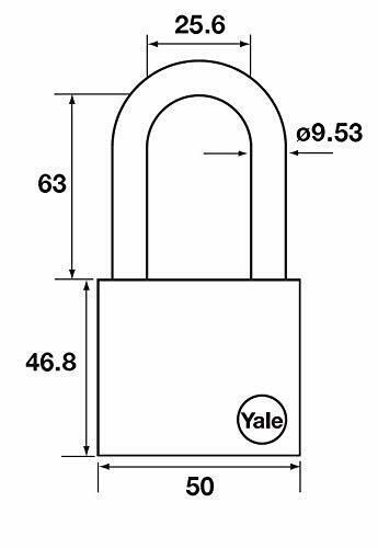 Yale Vorhangschloss Vorhängeschloss 50mm inkl. 3 Schlüssel