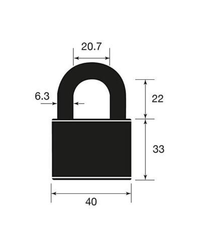 YALE Vorhängeschloss Hangschloss 40mm Schloss mit 3 Schlüsseln YALE Vorhängeschloss Hangschloss 40mm Schloss mit 3 Schlüsseln