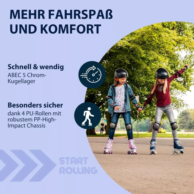 HUDORA LED Roller Skates Rollschuhe Leucht Kinderrollschuhe für Jungen/Mädchen 29/30