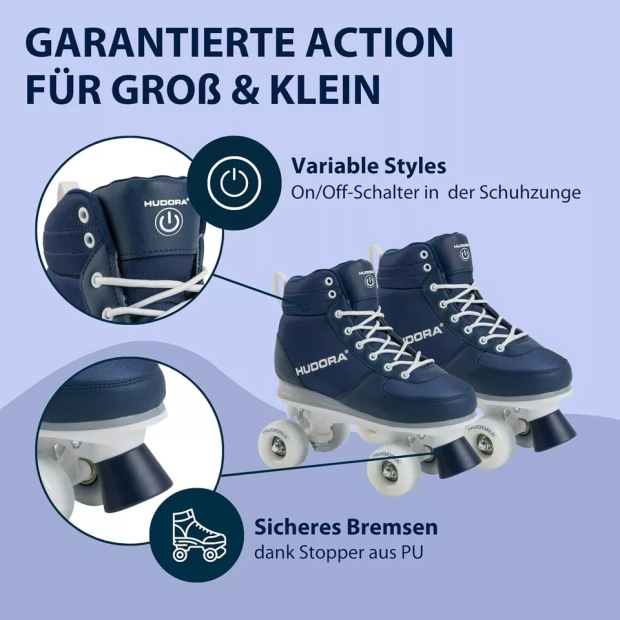 HUDORA LED Roller Skates Rollschuhe Leucht Kinderrollschuhe für Jungen/Mädchen 29/30