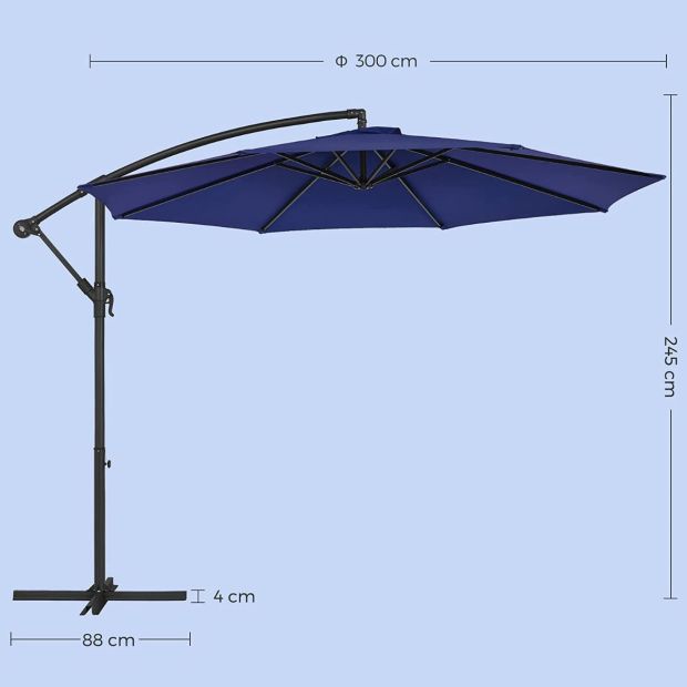 Songmics Sonnenschirm Gartenschirm Ampelschirm mit Ständer 300 cm Songmics Sonnenschirm Gartenschirm Ampelschirm mit Ständer 300 cm