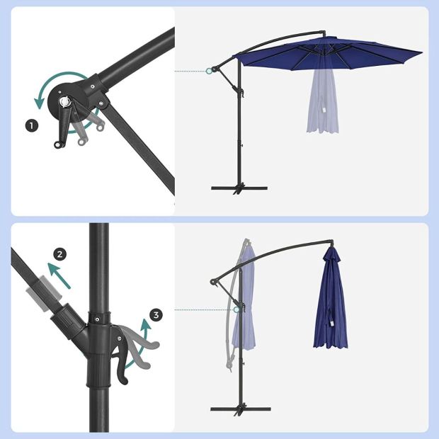 Songmics Sonnenschirm Gartenschirm Ampelschirm mit Ständer 300 cm Songmics Sonnenschirm Gartenschirm Ampelschirm mit Ständer 300 cm