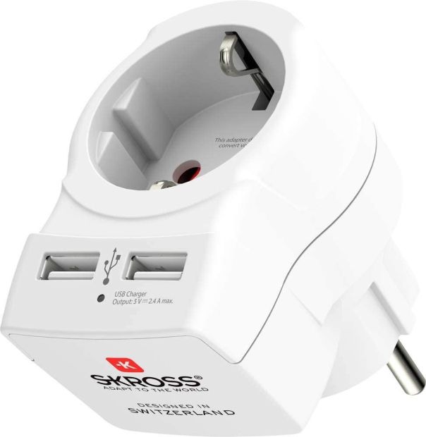 Skross Zwischensteckdose Steckdosenverlängerung mit 2 USB Anschluss Skross Zwischensteckdose Steckdosenverlängerung mit 2 USB Anschluss