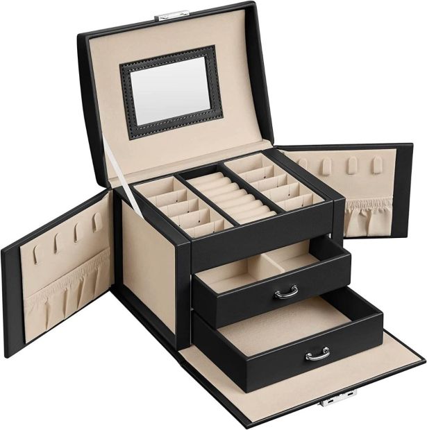 Songmics Schmuckschatulle mit 2 Schubladen