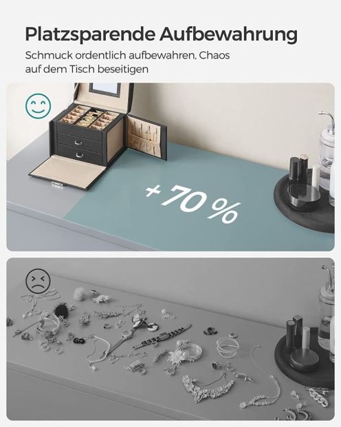 Songmics Schmuckschatulle mit 2 Schubladen