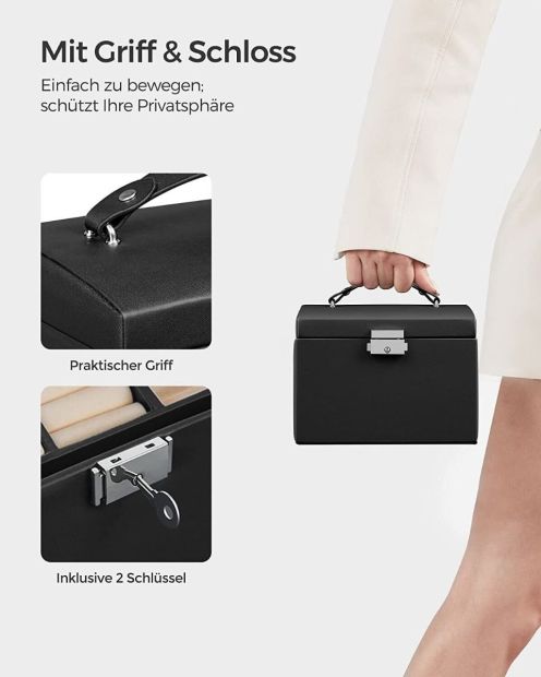 Songmics Schmuckschatulle mit 2 Schubladen