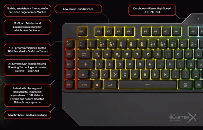 Creative K08 Mechanische Gaming Tastatur RGB- Beleuchtet (DE layout) Creative K08 Mechanische Gaming Tastatur RGB- Beleuchtet (DE layout)