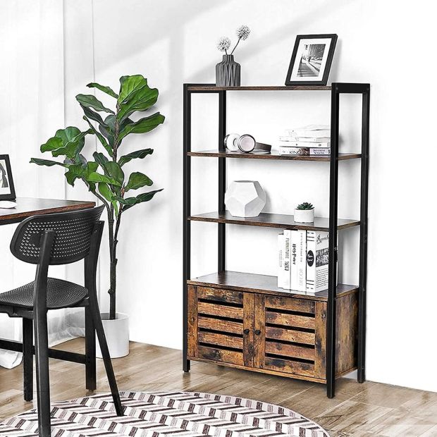 Vasagle Bücherregal Standregal 4 Ebene Bücherschrank Küchenschrank