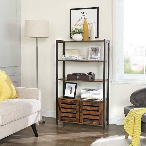 Vasagle Bücherregal Standregal 4 Ebene Bücherschrank Küchenschrank