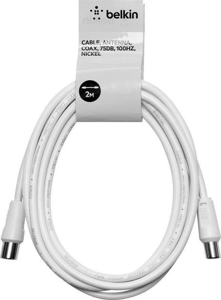 Belkin Antennenkabel Koaxial Kabel Coax Cable Satkabel 2 m Weiß