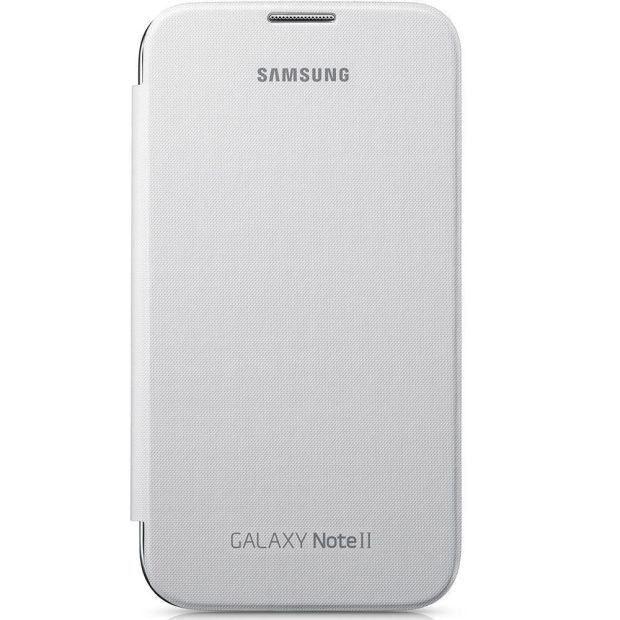 Samsung Hülle Schutzhülle Clip-On Flip Case Cover für Galaxy Note 2 - Weiß