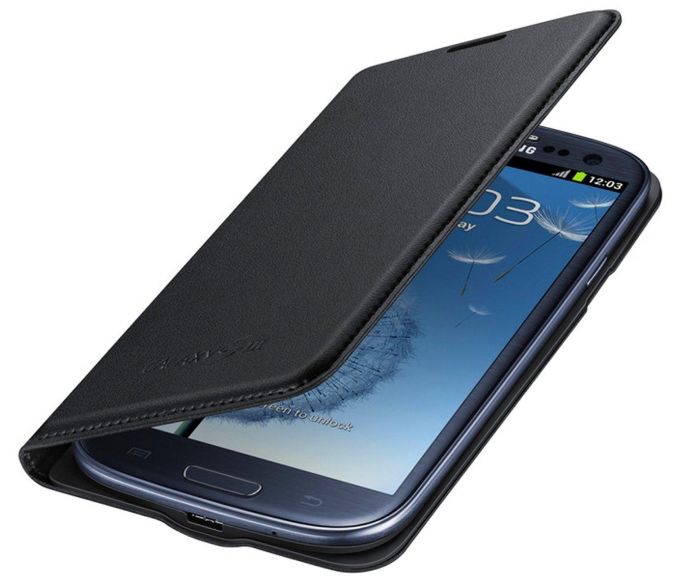 Samsung Hülle Schutzhülle Flip Wallet Case Cover für Samsung Galaxy S3 - Schwarz