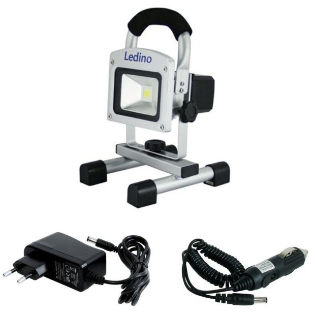 Ledino 10 W LED-Akkustrahler mit Li-Ionen Akku 5.2 Ah