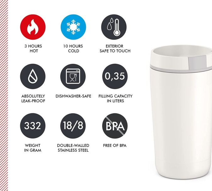 THERMOS Guardian Thermobecher Isolierbecher 0,35 L Weiß 