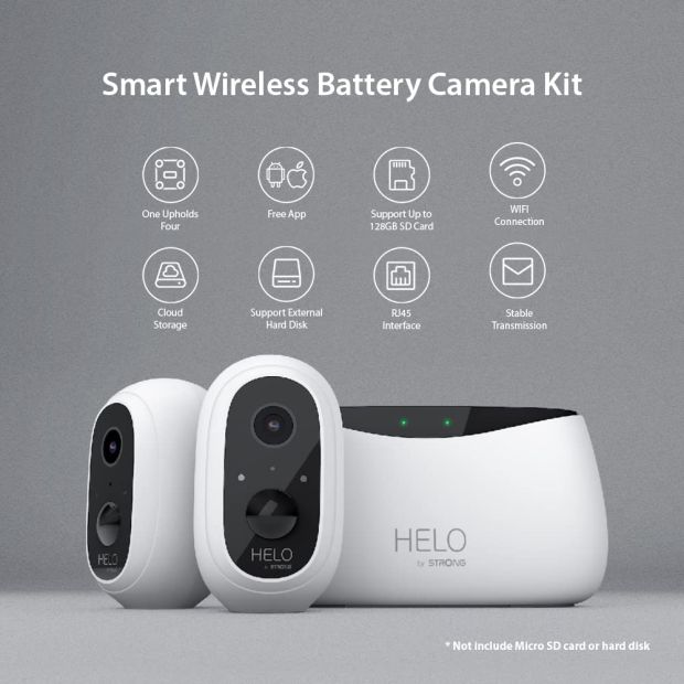 Strong HELO Überwachungskamera FHD 1080P Camera Kit mit Basisstation [B-WARE]