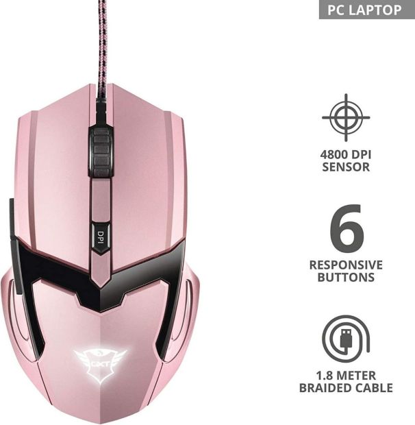 Trust Gaming Maus GXT 6 Tasten Mouse Ergonomisch Optisch PC Konsolen Maus