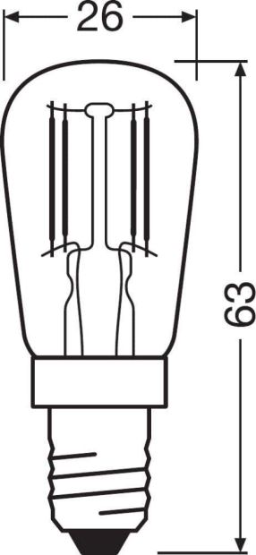 OSRAM E14 LED Kühlschranklampe Birne T26 25W Kaltweiß Leuchte [10ER]