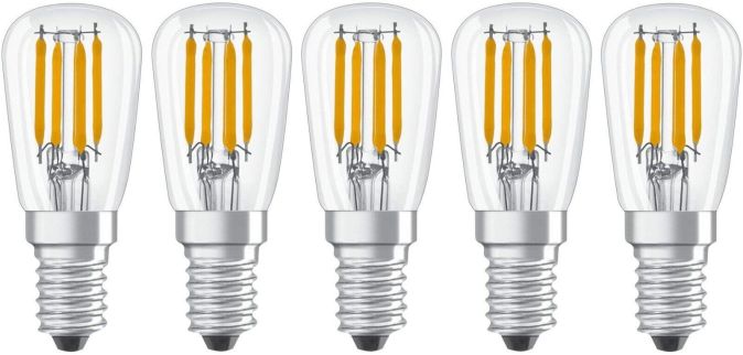 OSRAM E14 LED Kühlschranklampe Birne T26 2,8W = 25W Kaltweiß 6500K Leuchte Licht [5ER]