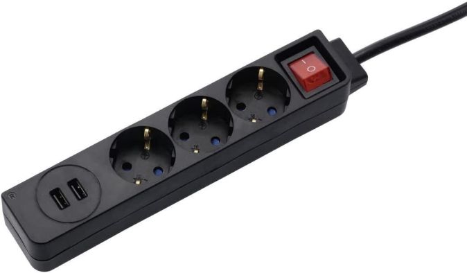 Hama 3- Fach Steckdosenleiste mit 2x USB und Schalter Mehrfachsteckdose Hama 3- Fach Steckdosenleiste mit 2x USB und Schalter Mehrfachsteckdose