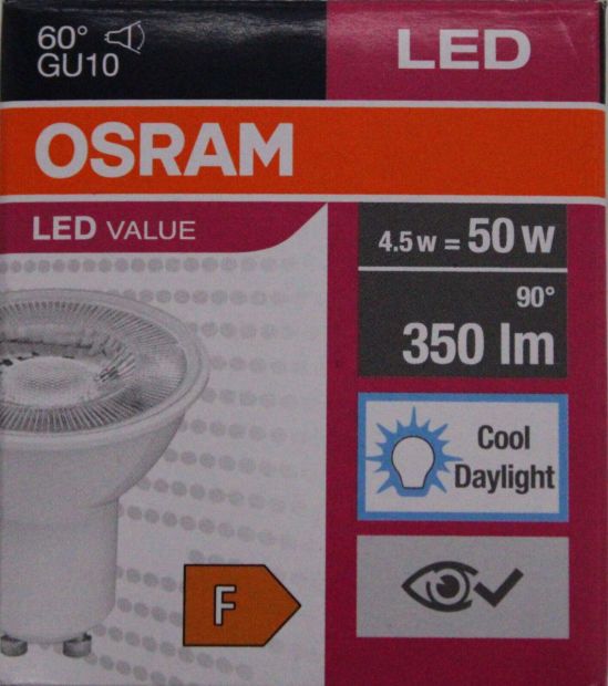 OSRAM GU10 LED Spot Lampe Tageslicht Strahler 50W [5ER]