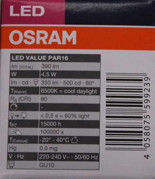 OSRAM GU10 LED Spot Lampe Tageslicht Strahler Reflektor 50W 