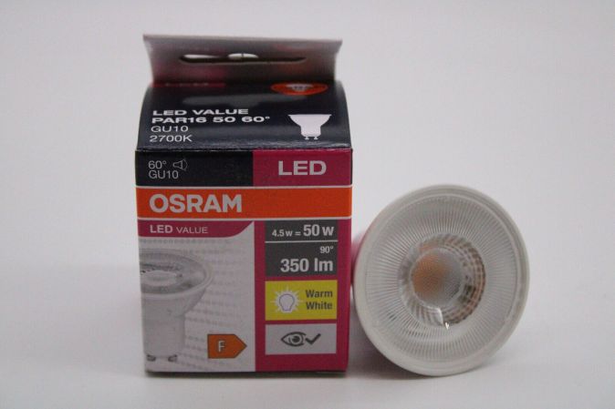 OSRAM GU10 LED Spot Strahler warmweiß PAR16 50W Reflektorlampe OSRAM GU10 LED Spot Strahler warmweiß PAR16 50W Reflektorlampe
