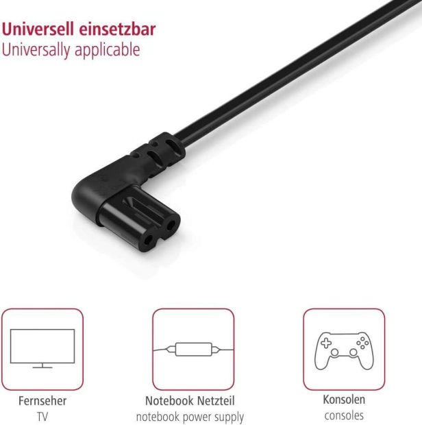 Hama 3m Netzkabel mit Flachem Eurostecker Eurokabel Schwarz Hama 3m Netzkabel mit Flachem Eurostecker Eurokabel Schwarz