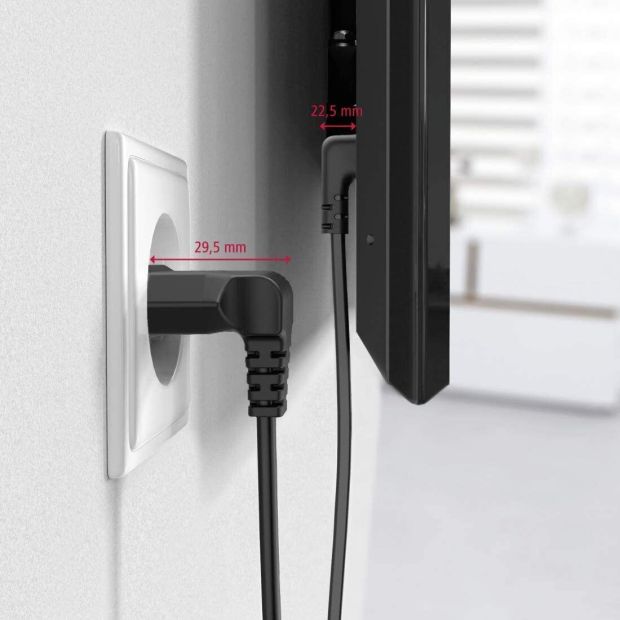 Hama 3m Netzkabel mit Flachem Eurostecker Eurokabel Schwarz Hama 3m Netzkabel mit Flachem Eurostecker Eurokabel Schwarz