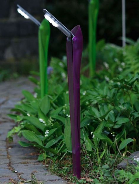 LUTEC LED Spießleuchten Set inc Solarpaneel Violet 1 Watt [B-Ware]