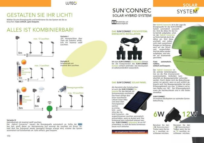 LUTEC LED Spießleuchten Set inc Solarpaneel Violet 1 Watt [B-Ware]