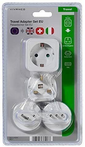 Vivanco Reisestecker Set Welt Typ C Steckdose Travel Adapter Set 4 teilig Vivanco Reisestecker Set Welt Typ C Steckdose Travel Adapter Set 4 teilig