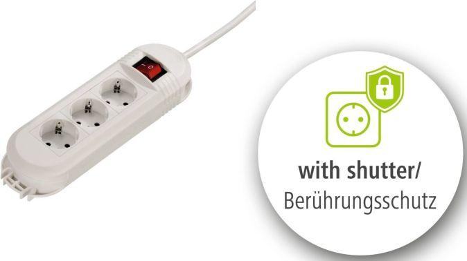 Hama 3-Fach Steckdosenleiste mit Schalter Mehrfachsteckdose