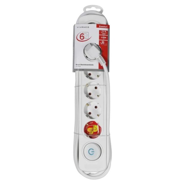 VIVANCO Steckdosenleiste 6-fach Power Ekls Steckdose