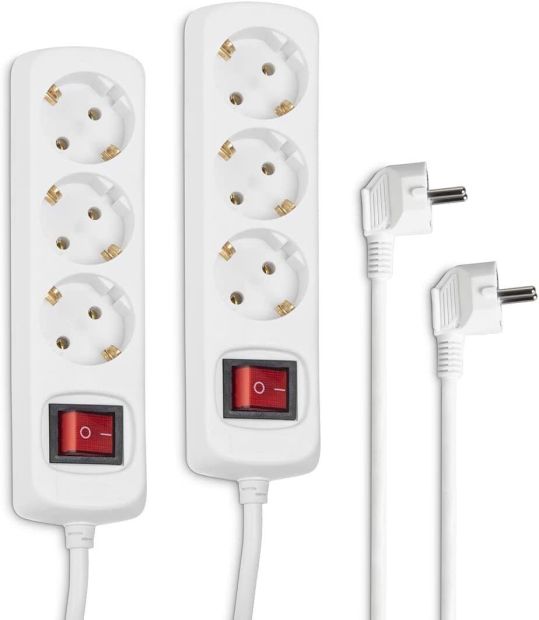 Hama 3-Fach Steckdosenleiste mit Schalter 2er Set Mehrfachsteckdose Hama 3-Fach Steckdosenleiste mit Schalter 2er Set Mehrfachsteckdose