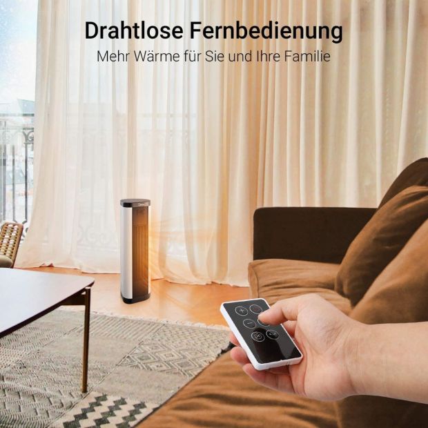Midea NTH20-17BR DIGITAL Keramik Heizlüfter Weiß/Schwarz