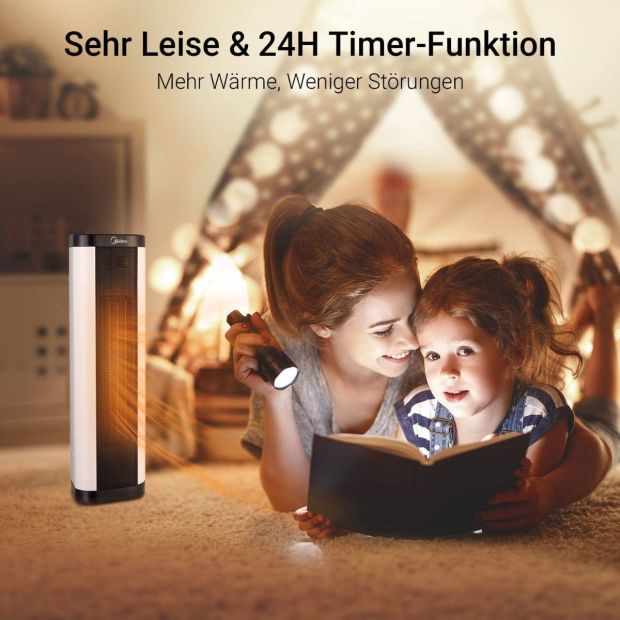 Midea NTH20-17BR DIGITAL Keramik Heizlüfter Weiß/Schwarz