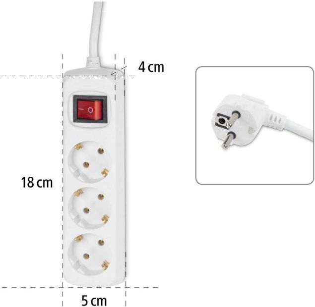 Hama 3-Fach Steckdosenleiste mit Schalter 2er Set Mehrfachsteckdose Hama 3-Fach Steckdosenleiste mit Schalter 2er Set Mehrfachsteckdose