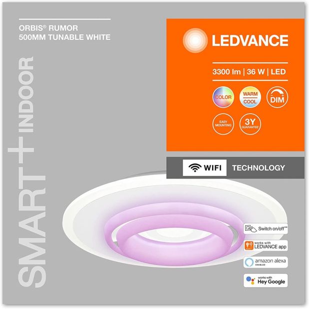 LEDVANCE ORBIS RUMOUR SMART+ WiFi Deckenleucte Dimmbar 32W Leuchte 