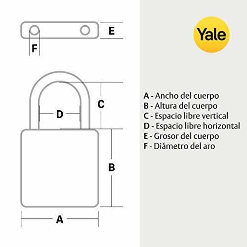 Yale Vorhängeschloss Bügelschloss Hangschloss 52 mm Yale Vorhängeschloss Bügelschloss Hangschloss 52 mm