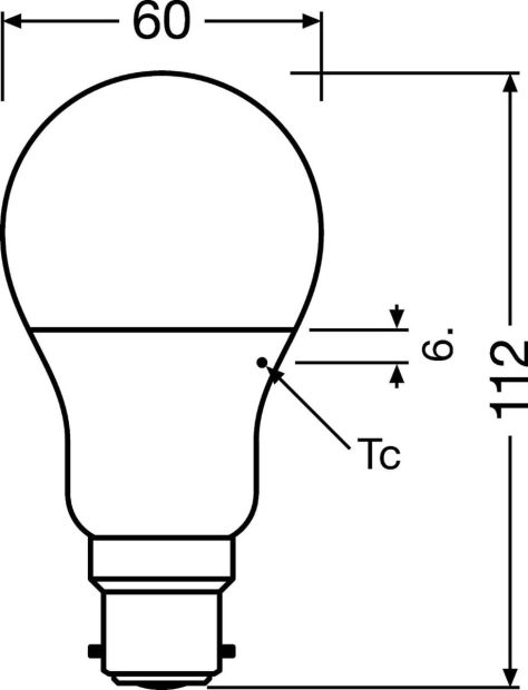 OSRAM LED Lampe B22d Sockel Glühbirne 60w 2700K Warmweiß [6ER]