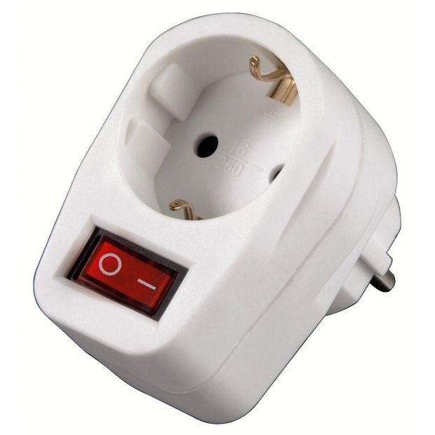 Hama Zwischenstecker mit Schalter Steckdosenadapter Stecker Weiß Hama Zwischenstecker mit Schalter Steckdosenadapter Stecker Weiß