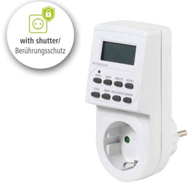 Vivanco Digitale Tages- und Wochenzeitschaltuhr Timer LCD Display 