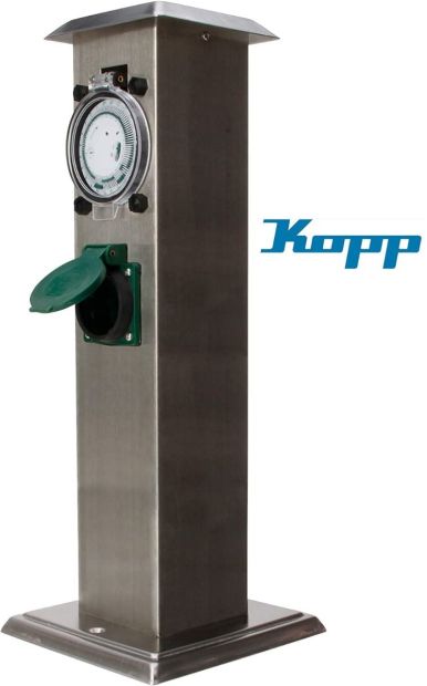 Kopp Gartensteckdose 2-fach Steckdosensäule mit Zeitschaltuhr Kopp Gartensteckdose 2-fach Steckdosensäule mit Zeitschaltuhr