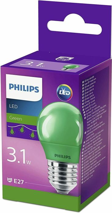 Philips E27 LED grün Partybeleuchtung Leuchtmittel 3,1W = 25W Garten Licht [4er]