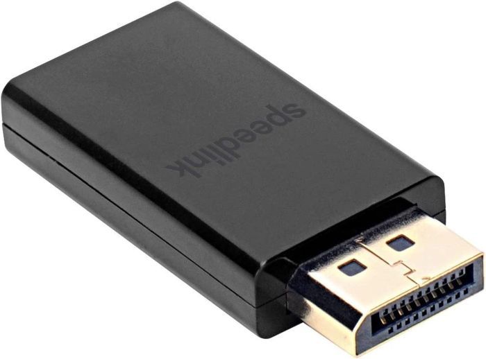 SPEEDLINK DisplayPort auf HDMI Adapter HQ - Vergoldete Kontakte - Zusätzliche Abschirmung - Ultra HD - schwarz, SL-170016-BK