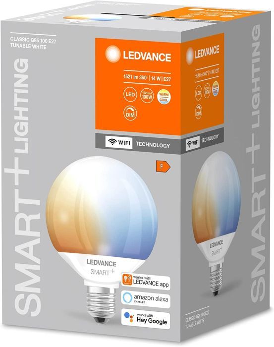LEDVANCE Smart Wifi E27 LED Lampe Globe95 dimmbar RGBW 14=100W 1521lm Leuchtmittel