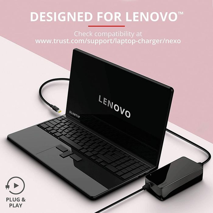 Trust Nexo, EU 90 W Ladegeräte und ThinkPad Netzteil für Lenovo Laptop mit SlimTip-Stecker- schwarz