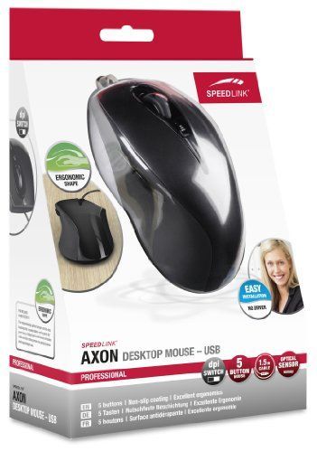 Speedlink (B-WARE) Axon 5-Tasten-Desktop Maus für Rechtshänder (DPI-Schalter bis 1600dpi, USB) dunkelgrau