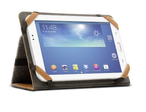 Speedlink stylische Tablet-Tasche - SENTEA Universal Case (praktische Standfunktion - Moderne Optik aus Holz und Filz - flexible Geräteaufnahme) für Tablet-PCs von 11 x 17,8 cm bis 12 x 18,8 cm grau-braun