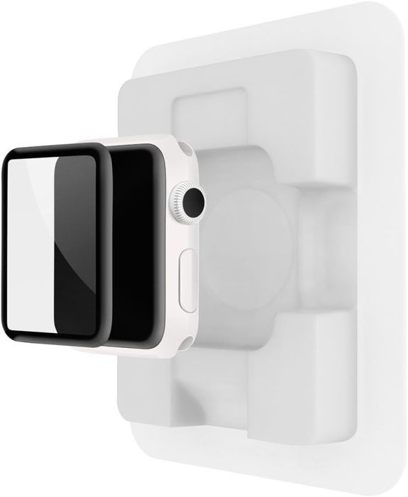 Belkin ScreenForce UltraCurve-Displayschutzfolie (für die Apple Watch der Serie 2, 42 mm, vollflächiger Schutz mit abgerundeten Kanten, echtes Glas, kratzfest) schwarz